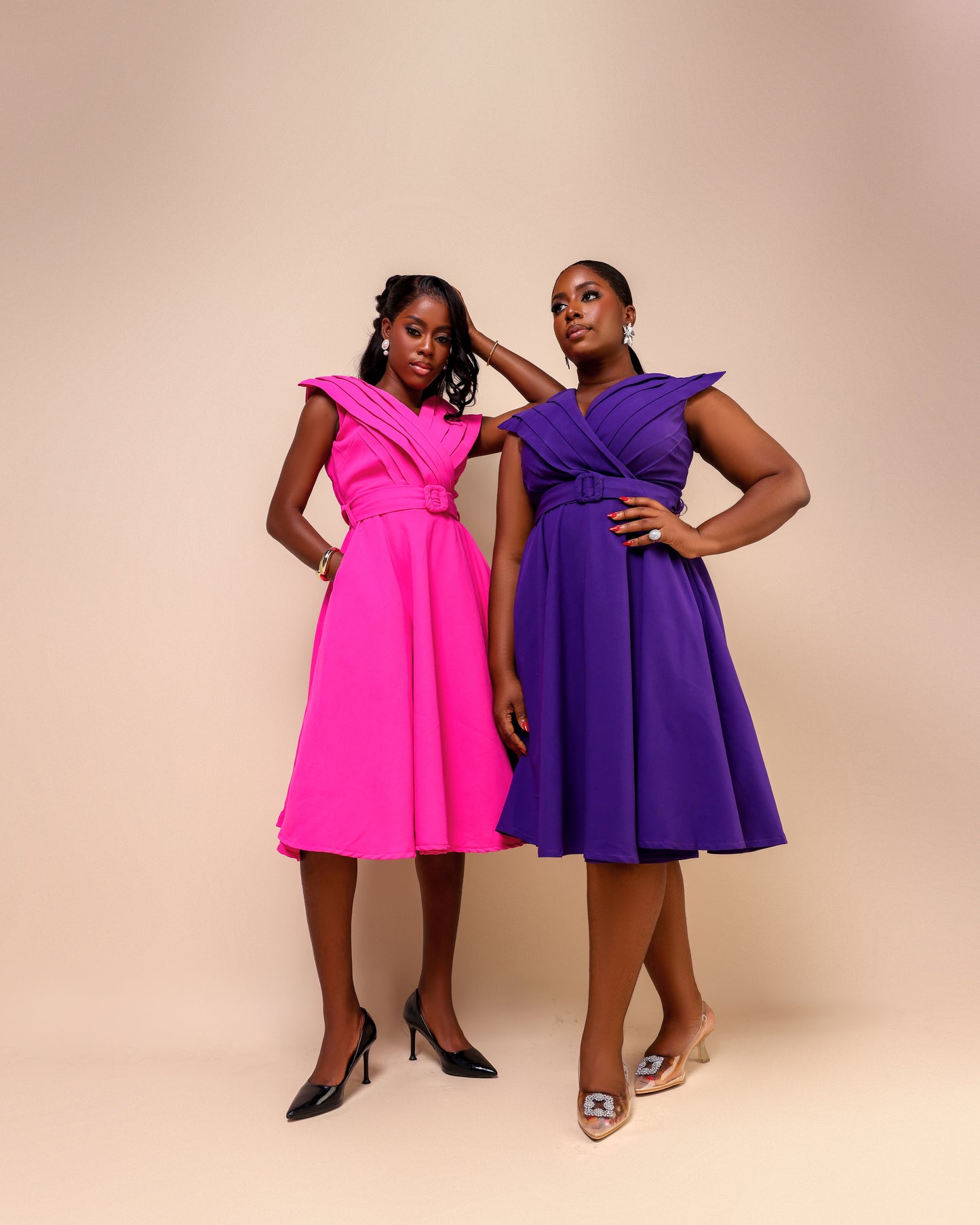 Ìfédayò (Rhoda 1.0) Belted Faux-Wrap Dress