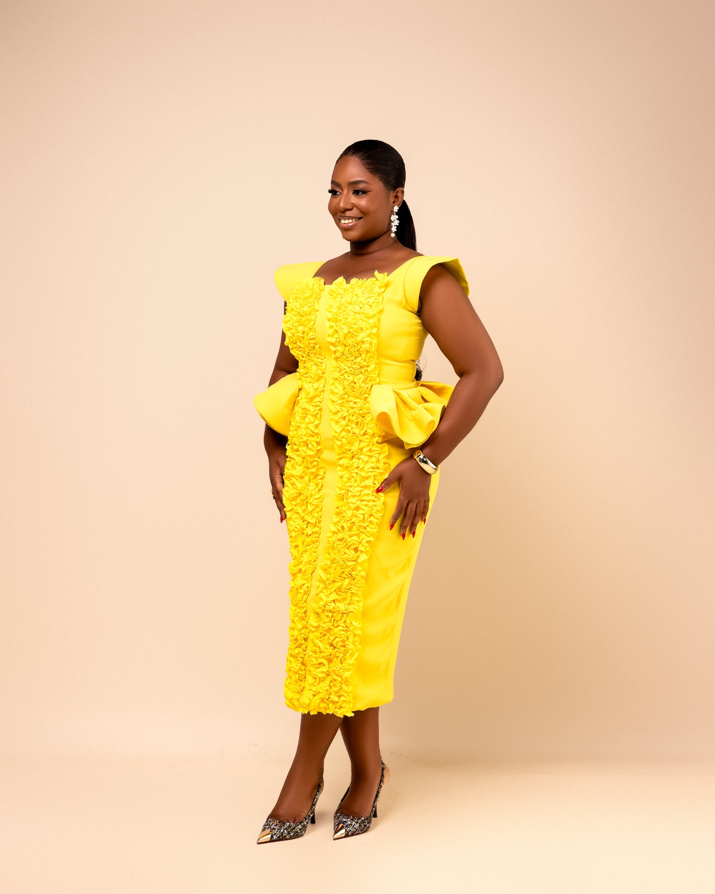 Ireolú Peplum Shift Dress FUCHSIA PINK