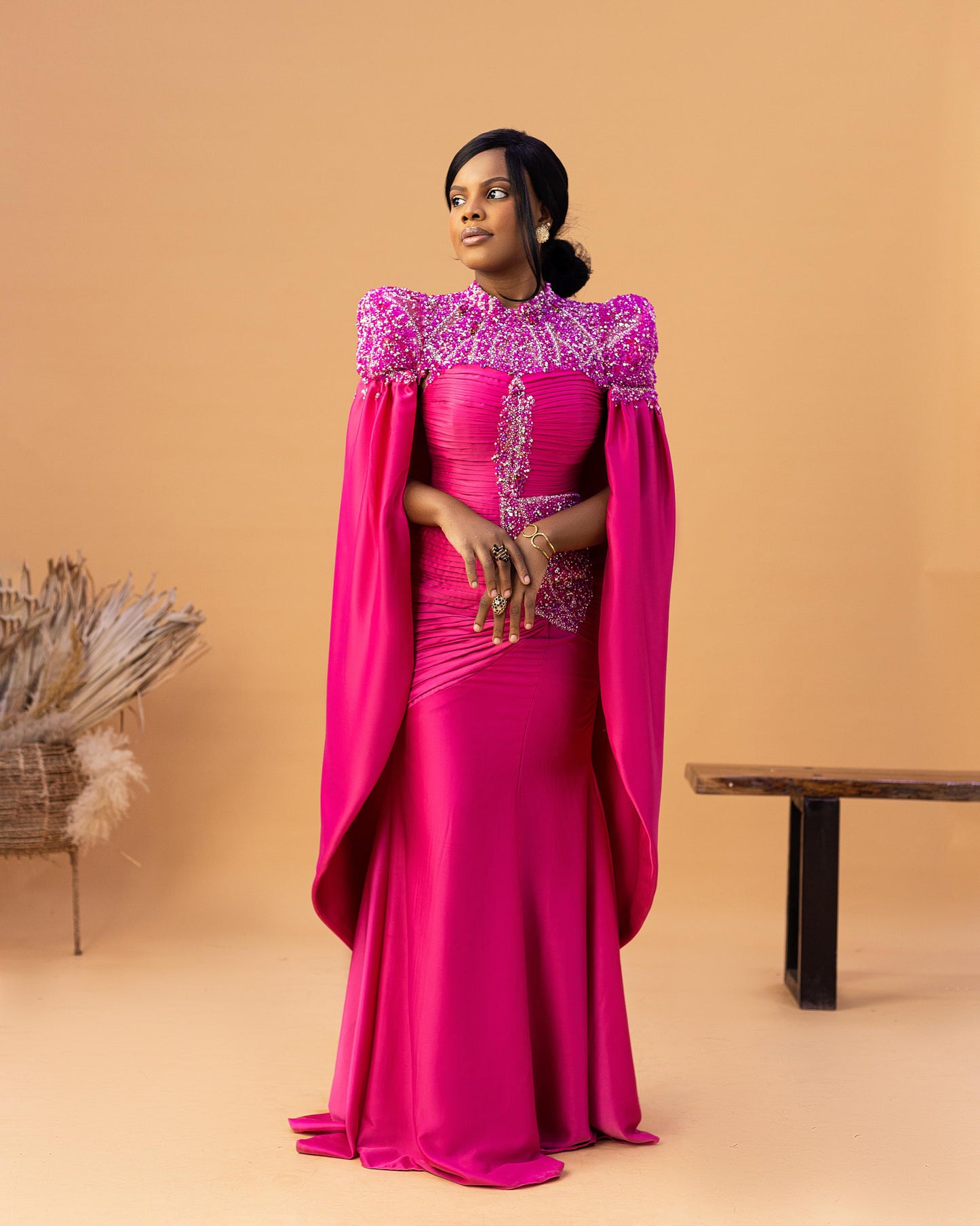 Wonúolá Two-Way Evening Dress & Detachable Cape